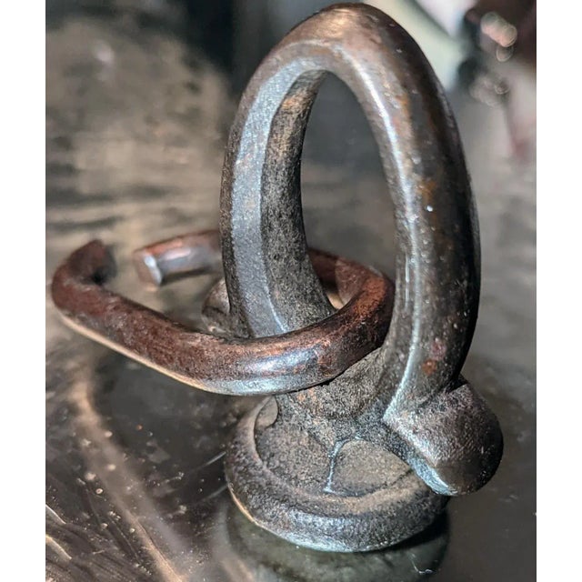 Gothic Early 20th Century Wrought Iron Hook or End Cap Finial With Loop For Sale - Image 3 of 5