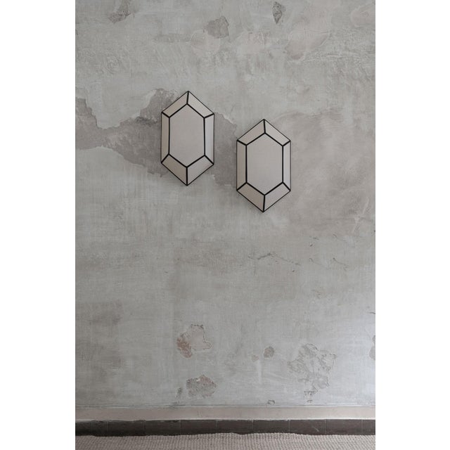 Pair of Parchment Wall Lamps Product Details Italian handcrafted manufacturing. Dimensions: 30 W x 52 H x 14 D cm European...