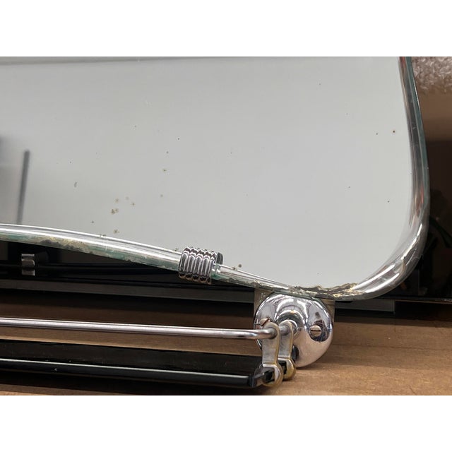 Italian Modern Asymmetrical Mirror With Shelf For Sale - Image 4 of 10