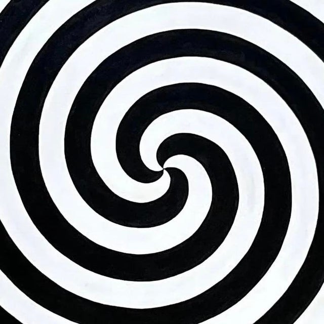 Vintage Op Art Swirl Signed Original Oil Painting For Sale - Image 14 of 14