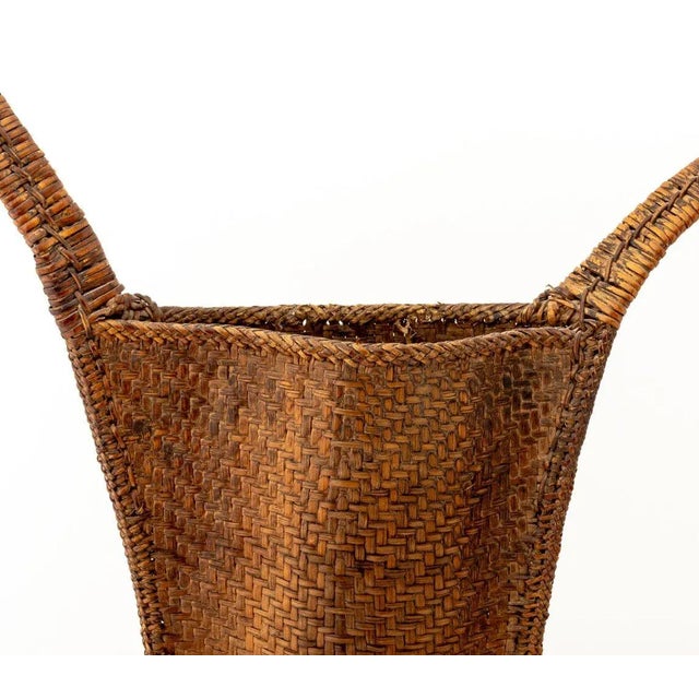 Vietnamese Woven Rattan Hunter Backpack For Sale - Image 4 of 9