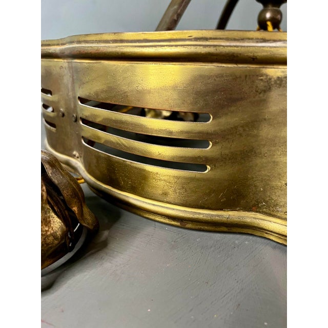 Metal Large Brass Early 20th Century Brass 7-Light Chandelier For Sale - Image 7 of 8