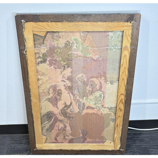 Large Vintage Woven Tapestry "The Holy Family With a Little Bird" After Murillo For Sale - Image 10 of 10