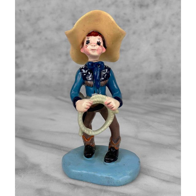 Mid-Century Flamboyant Cowboy Ceramic Figural Sculpture - Set of 3 For Sale - Image 9 of 11