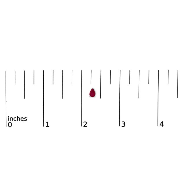 Early 21st Century 14K White Gold 6x4MM Pear Shaped Red Ruby Solitaire Stud Earrings For Sale - Image 5 of 5