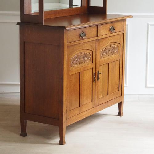 Antique Art Nouveau Cupboard with Oval Glazed Doors, 1890s For Sale - Image 16 of 18