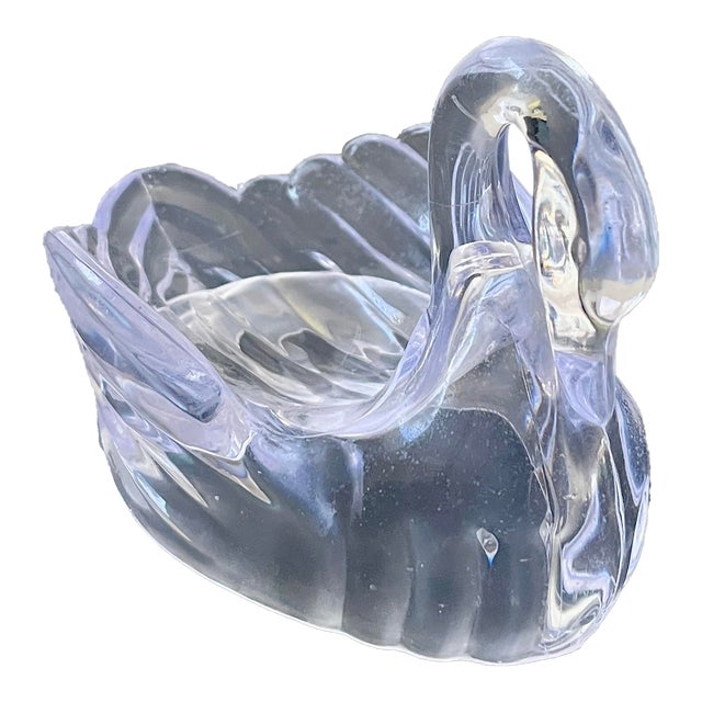 1980s Lucite Swan Soap Dish or Catch All For Sale