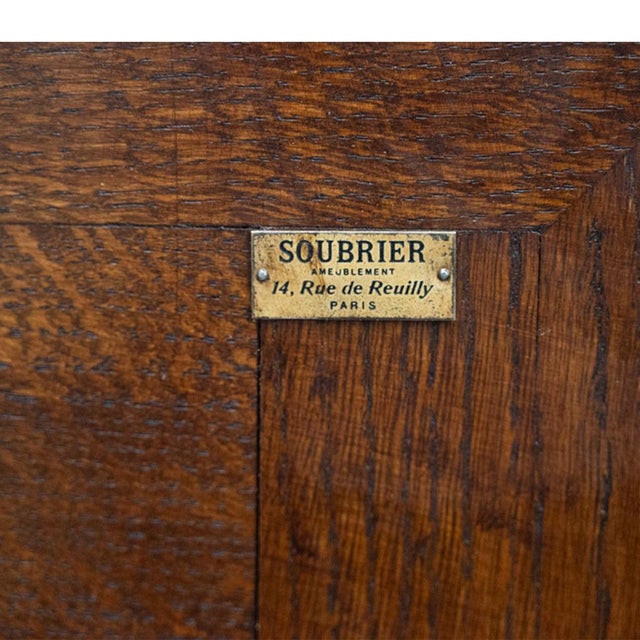 Antique French Louis Vvi Carved Oak Iron & Glass Vitrine by Maison Soubrier 1900 For Sale - Image 17 of 18
