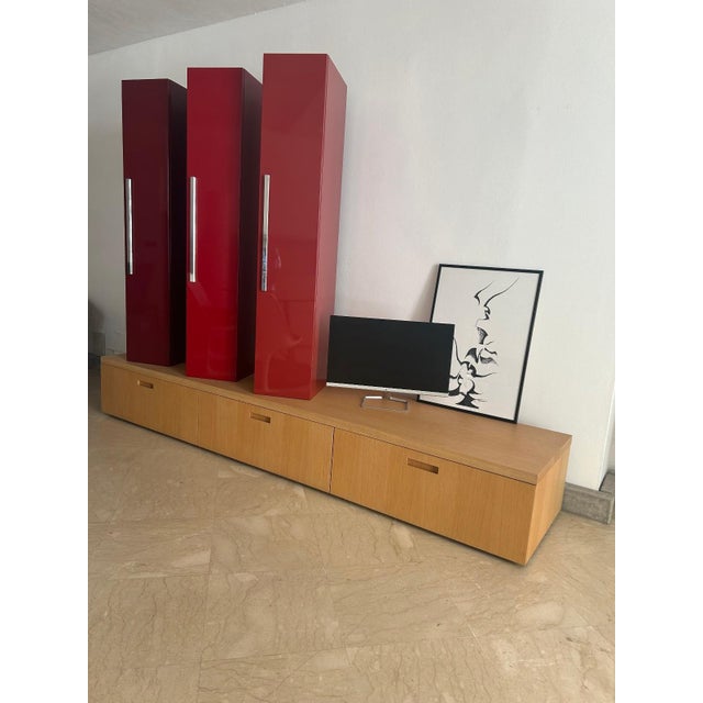 Wall Composition in Oak and Glossy Lacquer by Cappellini, 2010s For Sale - Image 3 of 6