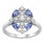 Natural 18k Gold Blue Sapphire & Diamond Halo Ring, 0.53ct For Sale