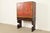 Chinoiserie Hollywood Regency Chinoiserie Red Lacquered Hand Painted Bookcase or Bar Cabinet, Circa 1920s For Sale - Image 3 of 17