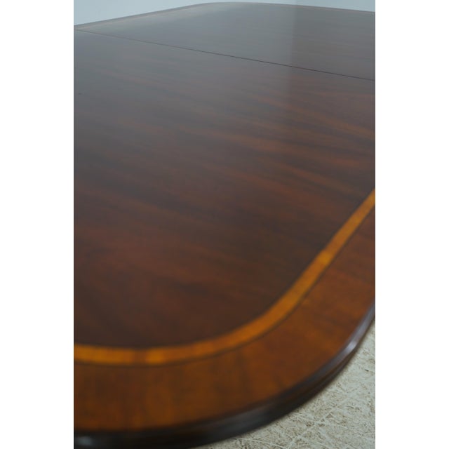 Wood Henkel Harris Mahogany Model 2207 Double Pedestal Dining Table For Sale - Image 7 of 18