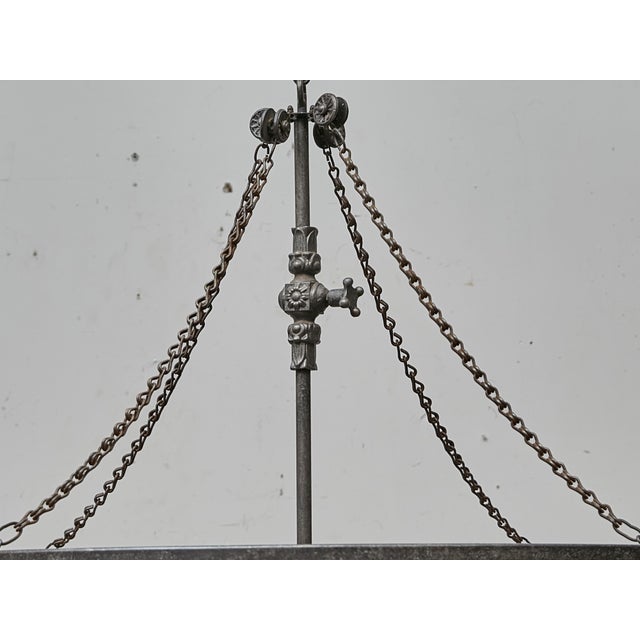 Large French Industrial Iron Chandelier With 12 Lights, Circa 1920 - Us Wired For Sale - Image 10 of 18