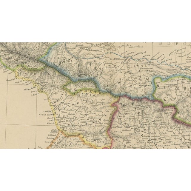Isthmus of Caucasus and Armenia Map, 1860 For Sale - Image 4 of 10