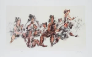 Chaim Gross, "In the Playground," Lithograph