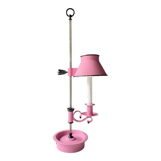 Single Candle Bouillotte Table Lamp in Farrow & Ball Rangwali For Sale