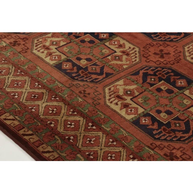 1920s Antique Hooked German Tetex Rug in Terracotta With Gul Design - Rug & Kilim For Sale - Image 5 of 11