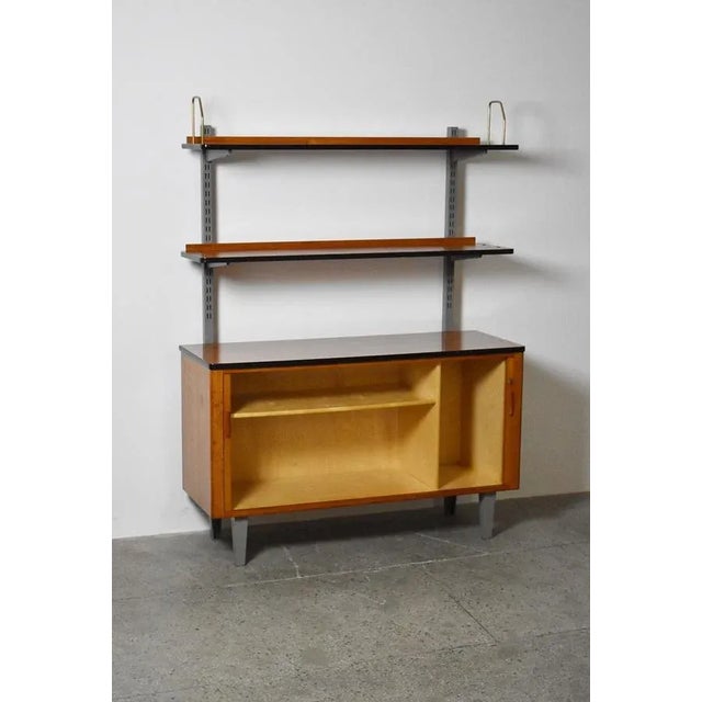 Brown Teak Wall Shelf, Sweden, 1960s For Sale - Image 8 of 9