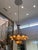 Amber Grand Venetian-Style Tiered Amber Glass Flower Rosette & Cast Metal Chandelier (48” H X 36” W) For Sale - Image 8 of 8