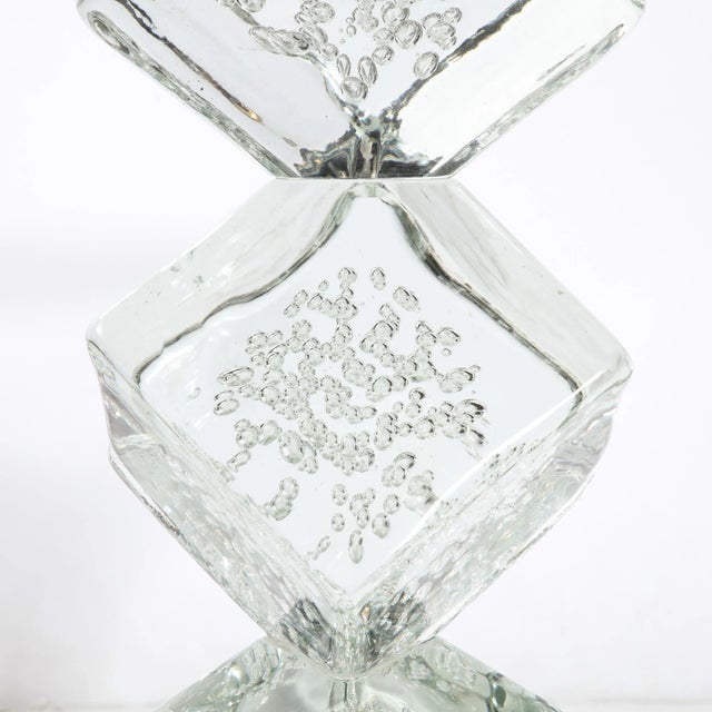 This refined and dynamic side/end table was realized in Murano, Italy- the island off the coast of Venice, renowned for...