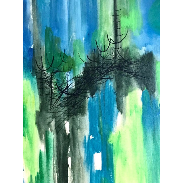 Mid 20th Century Signed Abstract Expressionist Acrylic Painting For Sale In Cleveland - Image 6 of 8