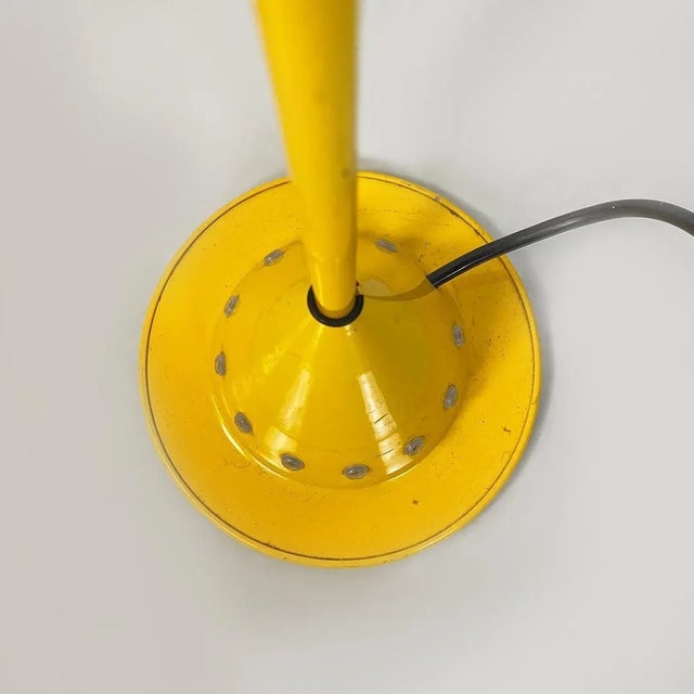 Italian Modern Yellow Metal Thin Floor Lamp, 1980s For Sale - Image 11 of 13