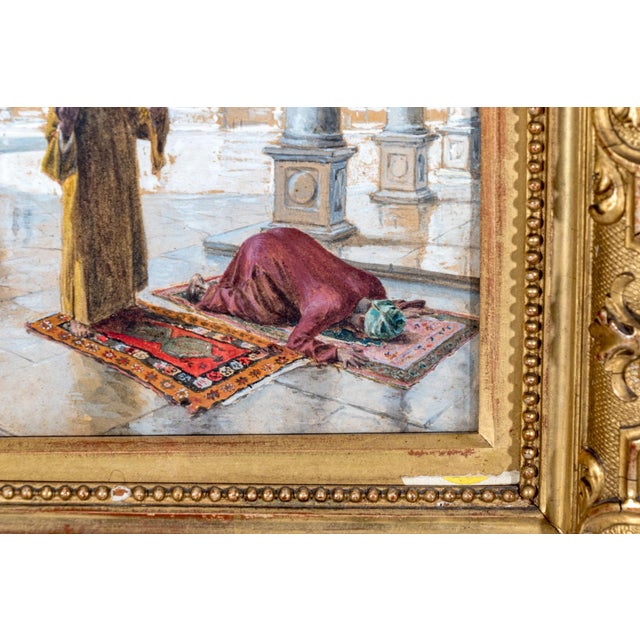 Wood 19th Century Prayer at the Muhammad Ali Mosque, Cairo by Alphons Leopold Mielich For Sale - Image 7 of 8