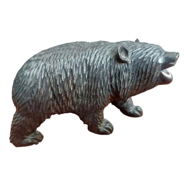 French Black Forest Carved Bear Figures, 1940s, Set of 3 For Sale - Image 3 of 8