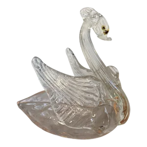Vintage Murano Handblown Glass Swan Salt Cellar Attributed to Salviati