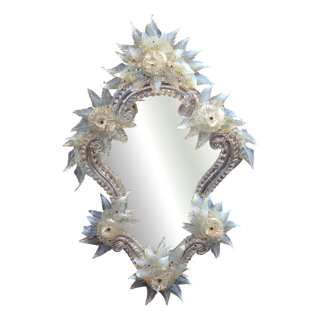 Venetian Mirror in Iridescent Glass, Late 19th Century For Sale