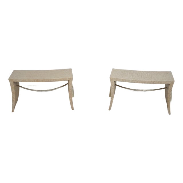 Pair of Baker Thomas Pheasant Pagoda Benches For Sale