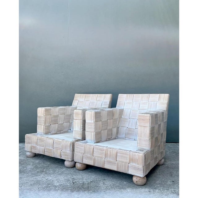 Ecru Vintage Woven Rattan Sofa After John Hutton for Donghia For Sale - Image 8 of 12