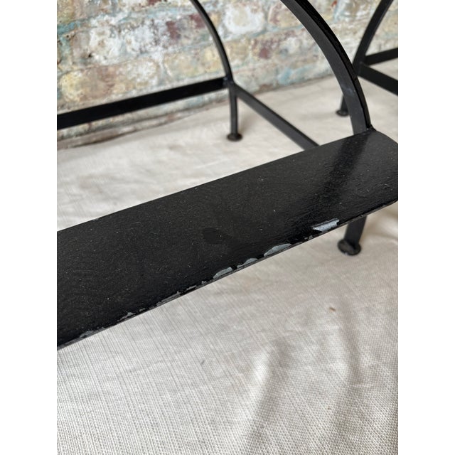 1940s Black Iron Barstools - Set of 3 For Sale - Image 11 of 15