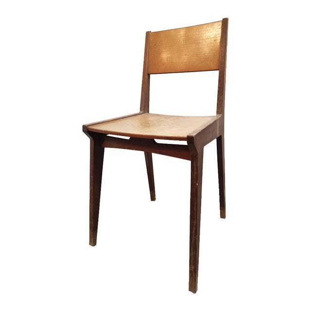 Brown Set of Mid-Century Beech Desk Chairs For Sale - Image 8 of 16