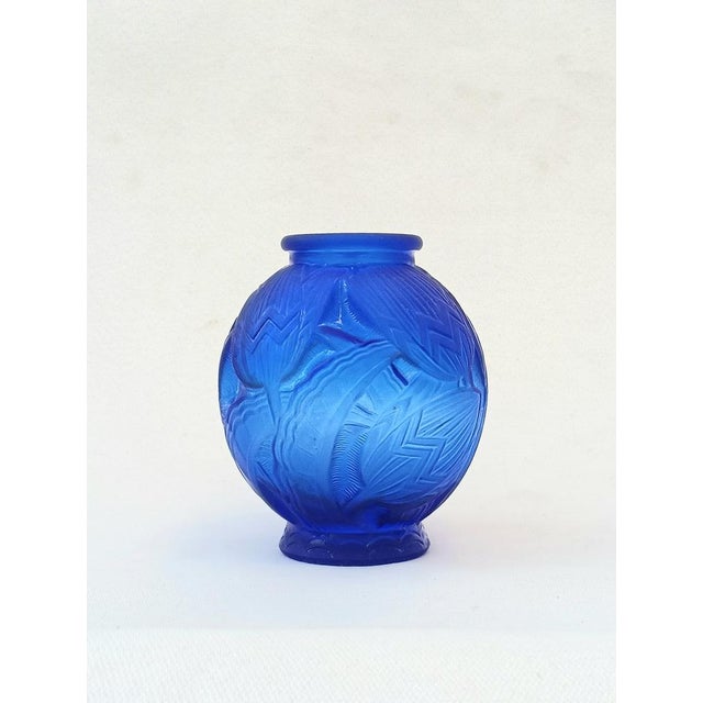 Art Deco Glass Les Nenuphars Vase by Pierre Davesn For Sale - Image 3 of 13