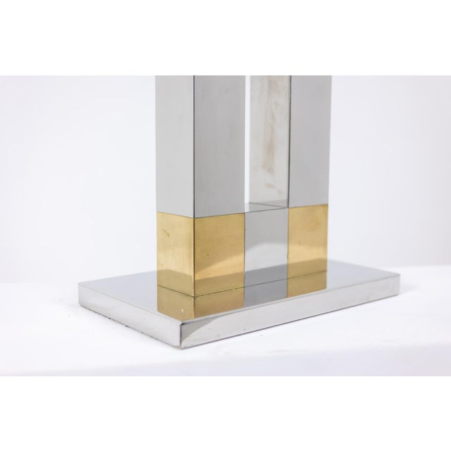 Geometric Lamp in Silver and Gold Metal from Sandro Petti, 1970s For Sale - Image 10 of 16