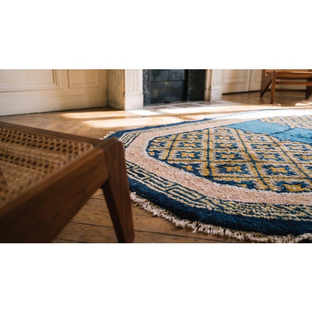1940s Mustard Yellow Diamond Hand Knotted Antique Chinese Horse Cover Rug 2' 6" X 4' 6" Wool Carpet For Sale In New York - Image 6 of 8