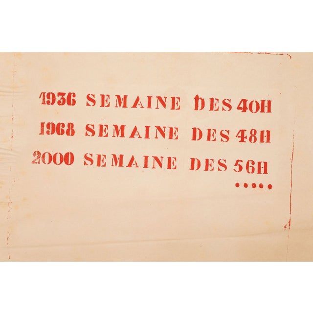 An original red silkscreen poster produced during the may 1968 student protests in france, bearing the satirical slogan:...