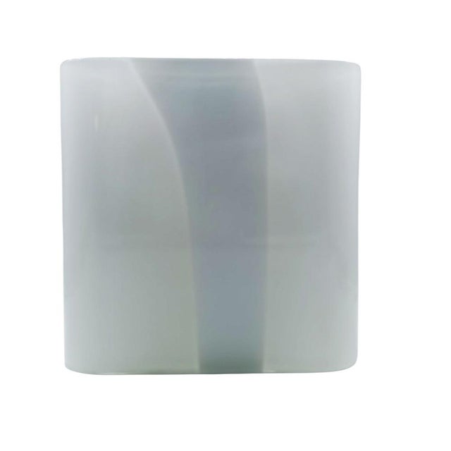 Wall lamp in Murano glass from the 1970s The lamp has a lacquered metal structure, coated and curved glass with a lattimo...