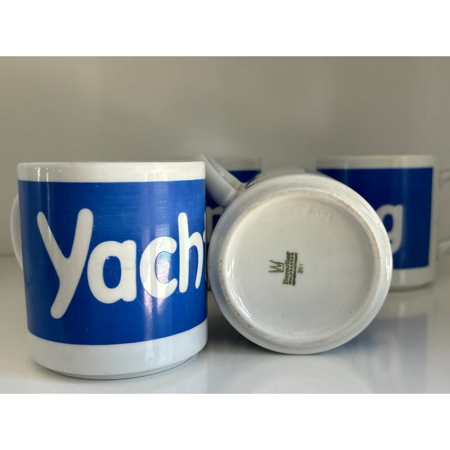 1980s Ceramic Yachting Coffee Cups- Set of 4 For Sale - Image 4 of 5