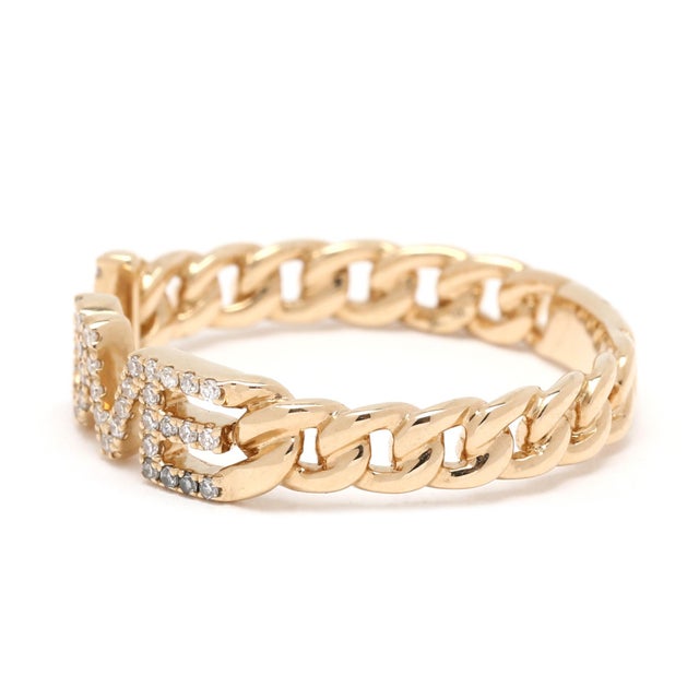 0.12ctw Diamond Love Band Ring, 14k Yellow Gold, Ring Size 7 For Sale - Image 4 of 6