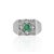 Classic Retro Inspired Emerald Cocktail Wide Band, Size 7 For Sale - Image 9 of 14