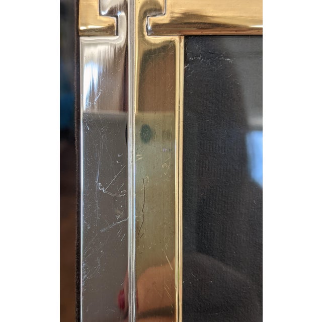 Vintage Cartier Style Brass and Chrome Picture Frame For Sale - Image 12 of 12