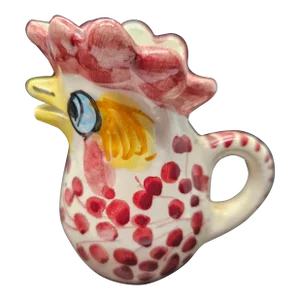 Hand Painted Made in Italy Ceramic Rooster Creamer Pitcher