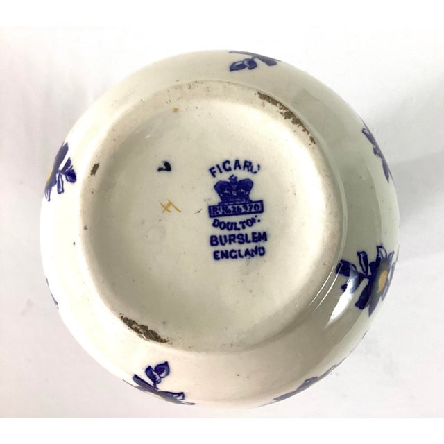 Antique Doulton Burslem-Handpainted Cobalt and Gold Trimmed Vase For Sale - Image 6 of 6