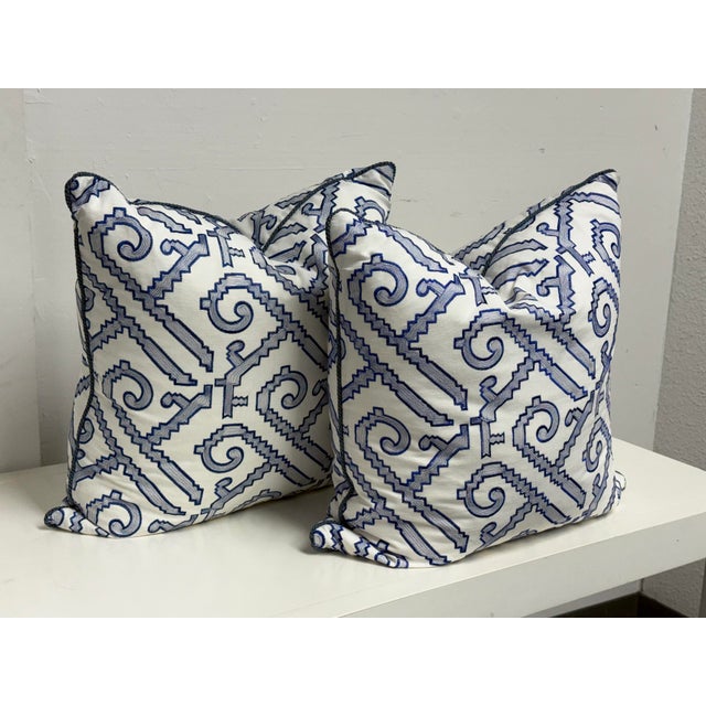 Design Plus Gallery presents a Pair of Sunda Indigo Decorative Pillows from Eastern Accents. This pair showcases an...