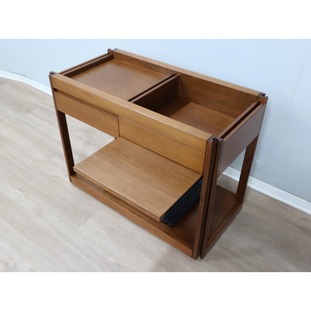 4D Series Wood Bar Cart by Angelo Mangiarotti for Molteni, 1970s For Sale - Image 12 of 15