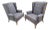 Mid Century Modern Italian Wingback Lounge Chairs Upholstered in Plaid Wool - Set of 2 For Sale