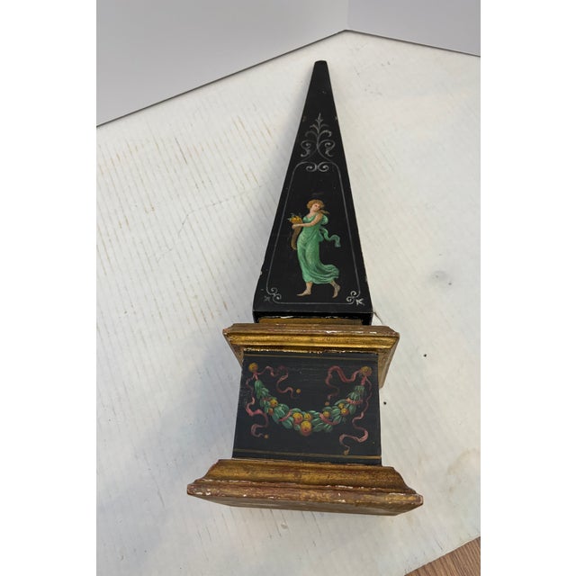 Vintage Italian Hand Painted Obelisk For Sale - Image 10 of 14