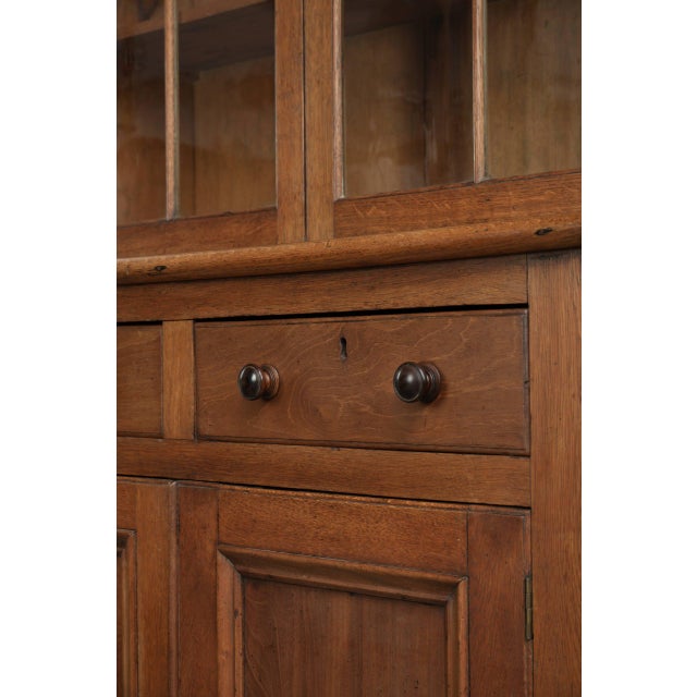 Antique 19th Century Oak Buffet Bookcase with Glass For Sale - Image 11 of 15